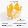 Anillo de Luz Abierto de Acero de Titanio Europeo y Americano Anillo de Dedo Hoja de Lujo de Alta Sensación Chapado en Oro de 18K Anillo de Acero Inoxidable Anillo Transfronterizo