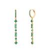 S925 Prata Agulha Micro Incrustação Zircão Colorido Moda Borla Fivela de Orelha Ins Europeu e Americano High-end Luz Luxo Brincos Longos