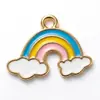 Colgante Nube de Gota de Aceite Arcoíris Da-30 Aleación Accesorios DIY Joyería de Moda Dijes Pequeños Llavero Pulsera Pendientes