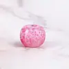 Tambor de cintura de flor de durazno cuentas sueltas material de cuentas hecho a mano DIY cuentas de piel de rana medio antiguas material para accesorios de pulsera y collar de vidrio viejo