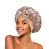 Gorro de Satén Extra Grande para Dormir para Mujer Borde Elástico Ancho Alta Elasticidad Gorro Nocturno Gorro para el Cabello para el Cuidado Diario del Cabello