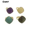WT-R564 Dogsome Diseño Cuadrado Pequeño Piedra Tianhe Piedra Brillante Chapado en Oro de 18k Anillo Neutro Retro Joyería
