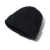 Otoño e invierno hombres y mujeres con gorro de punto para el frío hilo de mecha gorro yuppie japonés Harajuku de lana color liso gorro de casero gorro puntiagudo