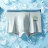 Roupa Íntima Masculina de Malha de Seda Gelada, Boxer Respirável com Estampa de Dinossauro de Toque Gelado para Verão para Crianças Maiores, Boxer para Estudantes