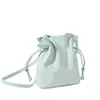 Bolsa de Nube con Cordón de Cuero Genuino Estilo Coreano para Mujer, Nueva Bolsa de la Suerte Versátil, Bolsa para Teléfono Móvil, Bolso Cruzado Casual y Sencillo para el Trabajo