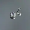Anillo para ombligo con sentido avanzado Europa y Estados Unidos juego circonita rosa redondo uña para ombligo joyería para perforación fabricantes transfronterizos venta al por mayor personalizado