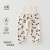 Roupas de Bebê Calça de Cintura Alta com Proteção para a Barriga para Meninos e Meninas Primavera e Outono Algodão Puro Classe A Calças de Outono Calças com Abertura no Gancho Roupa Íntima Calças Longas