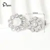 Botón Decorativo para Vestido Ropa, Botón Cosido a Mano con Perla, Pedrería, Flor Francesa, Diseño de Rodeado Multipiedra, Hebilla de Aleación de Zinc