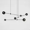 Lámpara de araña de hierro minimalista nórdica posmoderna con personalidad creativa, modelo de diseñador para habitación, líneas geométricas, lámpara para sala de estar y comedor.