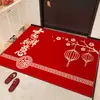 Tapete Vermelho de Ano Novo Tapete de Entrada Festivo Absorvente de Água Removedor de Poeira Tapete para Pés Tapete para Piso de Entrada de Corredor Tapete Vermelho