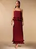 Nuevo vestido largo plisado de estilo europeo y americano con tirantes amarillos, vestido sexy de pastel con retazos, vestido largo de tirantes