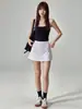 Conjunto de traje de yoga para mujer verano exterior para correr fitness a prueba de golpes con almohadilla para el pecho chaleco deportivo falda corta de entrenamiento de Pilates