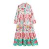 Vestido de Posicionamiento Estampado de Manga Larga para Mujer al por Mayor 2024 Verano Nuevo Estilo Europeo y Americano