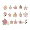 1 novo pingente de flor de cerejeira margarida de liga rosa em formato de gota de óleo pingente acessórios para pulseira colar diy
