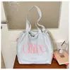 Bolso de hombro de nicho estilo coreano, bolso tote, bolso de axila de gran capacidad, bolso de mano, bolso de lona con estampado de letras