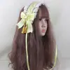 Linda Banda para el Cabello con Borla de Corazón Estilo Japonés Chica Suave Lolita Niña Accesorios para el Cabello con Lazo de Encaje Dulce Lolita Hechos a Mano