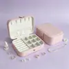 En stock cinturón de cuero PU caja de almacenamiento de joyas con espejo bolsa de accesorios estilo ins caja para collar largo anillo pendiente caja de tachuelas caja de exhibición