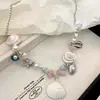 Collar de Perlas de Colores con Conchas de Estrella de Mar para Mujeres Estilo Vacaciones en la Costa Cadena para Clavícula Accesorios de Cadena para el Cuello Dulces y Frescas de Verano