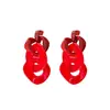 Pendientes de Cadena Irregular con Borla de Acrílico Aguja de Plata Pendientes Exagerados Creativos Europeos y Americanos Pendientes de Nicho de Gama Alta para Mujeres
