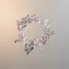 Pulsera Popular de Venta Caliente al Por Mayor con Cuentas Rotas y Flor de Limón, Dulce Pulsera de Nicho Femenino de Vidrio para Mejores Amigas y Parejas Atractivas