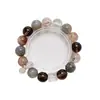 [Estrellas Brillantes] Pulsera de Cristal Blanco Natural para Mujer Versátil Oro Negro Super Siete Pulsera de Luz de Luna Gris Venta al por Mayor