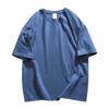 Playera pesada de algodón de 230 g de manga corta para jóvenes, color sólido, cuello redondo, casual, holgada, de media manga, fabricante en stock