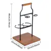 Rack de Vinho Tinto de Luxo Leve Rack de Vinho Doméstico Suporte de Exibição Madeira Maciça Suporte Invertido para Taças de Vinho de Haste Alta Rack de Armazenamento de Armário de Vinho