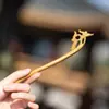 Palillo para el pelo de ébano nuevo estilo chino moño para el pelo pasador de madera estilo antiguo accesorio para el pelo pasador pasador liso sensación de alta gama palillo de flor de ciruelo sándalo