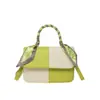 Bolso Retro de Bloques de Color Nuevo 2025 para Mujer, Bolso de Hombro Texturizado Lindo y de Moda, Bolso Cruzado Único para Viajes Diarios