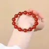 Pulsera de Ágata Roja de Estilo Similar a Xu Yan Zhao Lusi con Diseño de Doble Círculo, Deslumbrante Pulsera de Lapislázuli para Mujer, Sencilla y de Moda