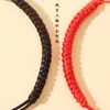 Cuerda de Mano Semi-acabada Nudo de Diamante Tejido a Mano Cuerda Roja DIY Pulsera Semi-acabada de Cuentas Oro Duro Hebilla de Seguridad