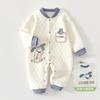 Macacão de Bebê Primavera e Outono Acolchoado Espesso Roupão de Bebê Recém-Nascido Roupa Quente de Três Camadas Roupa para Bebê Engatinhar