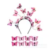 Diadema de mariposa de simulación transfronteriza actuación pasarela escenario tocado exagerado niños diadema de hada Mori fiesta Guirnalda