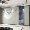 Revestimiento de Pared con Pincelada Fina de Flores y Pájaros para Sala de Estar con Sofá, Mural de Fondo de TV, Sala de Té, Hotel, Casa de Huéspedes, Restaurante Chino, Tela de Pared a Prueba de Humedad