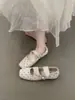 Zapatos Retro de Mujer con Lunares Suaves, Puntera Cuadrada y Tacón Bajo para Aumentar la Altura, con Correas Estilo Hada para Combinar con Faldas, Zapatos de Ballet de Suela Suave