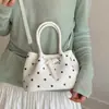 Bolsa de Cubo con Lunares para Niña, Bolso Tote Versátil Estilo Coreano de Gran Capacidad, Bolso de Hombro de Moda de Nicho