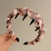 Diadema con dientes recubierta de tela Melard para mujer, diadema de alta gama para uso diario, pinza para el pelo de corona alta, accesorio para el cabello