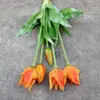Ramo Simuladp Atado a Mano con Boca Puntiaguda, Ramo de Tulipanes de Silicona Suave con Boca Sonriente, Decoración de Flor de Tulipán de Silicona de Látex