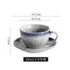 Taza de café vintage de gres estilo japonés platillo taza de capuchino espresso italiana taza de latte elegante