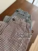 Estilo perezoso japonés~Pantalones de pierna ancha adelgazantes de cuadros de algodón burbuja para mujer, verano, holgados, casuales, rectos, de nueve puntos 046