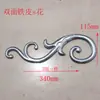 Accesorios de Hierro Forjado Accesorios de Arte de Aluminio Imitación Puerta de Hierro Flores Decorativas Placa Base Cuadrada Soldable Cabeza de Flor para Puerta Flor de Hierro Lámina de Hierro Flor