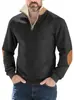 Ropa de Hombre Transfronteriza Temu Amazon Nuevo Estilo Sudadera Retazos Retro Bordada Media Cremallera Sudadera de Manga Larga con Cremallera para Hombre