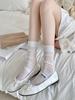 Calcetines con Lazo en el Talón Calcetines de Media Caña para Mujer Ultradelgados Color Sólido Estilo Lolita Vertical Calcetín