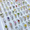 Anillo de circonita con microincrustaciones de colores de estilo europeo y americano, venta al por mayor, personalidad geométrica simple, anillo ajustable con apertura para el dedo índice femenino