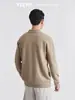 También, Camisa de Punto con Cuello Polo de Lyocell para Hombre Otoño Color Sólido Holgada para el Trabajo Sencilla Suéter Top de Manga Larga