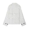 Ropa de Mujer Transfronteriza 2026 Moda Europea y Americana Holgada Doble Botonadura Cinturón Solapa Lunares Gabardina para Mujer K41861