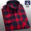 Camisas de Manga Larga de Algodón Puro Cepillado para Hombre de Primavera y Otoño para Jóvenes y Adultos Camisas Casuales de Algodón a Cuadros Tops para Hombre Tallas Grandes