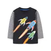 Nuevo para Otoño Camiseta de Manga Larga para Niños Algodón Tejido Luminosa Estampado de Dibujos Animados y Bordado Procesamiento Personalización OEM con Dibujos y Muestras