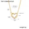 Oumika Europeo y Americano Doble Capa Amor Incrustado Circonita Collar Clavícula Pulsera Chapado en Oro PVD Nicho Dulce Traje