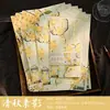 Conjunto de Papel de Carta Envelope Chunling Guofeng Shanglin Alto Valor de Cor Bronzeamento Requintado Papel de Carta Romântico Manuscrito Carta de Amor para Homens e Mulheres